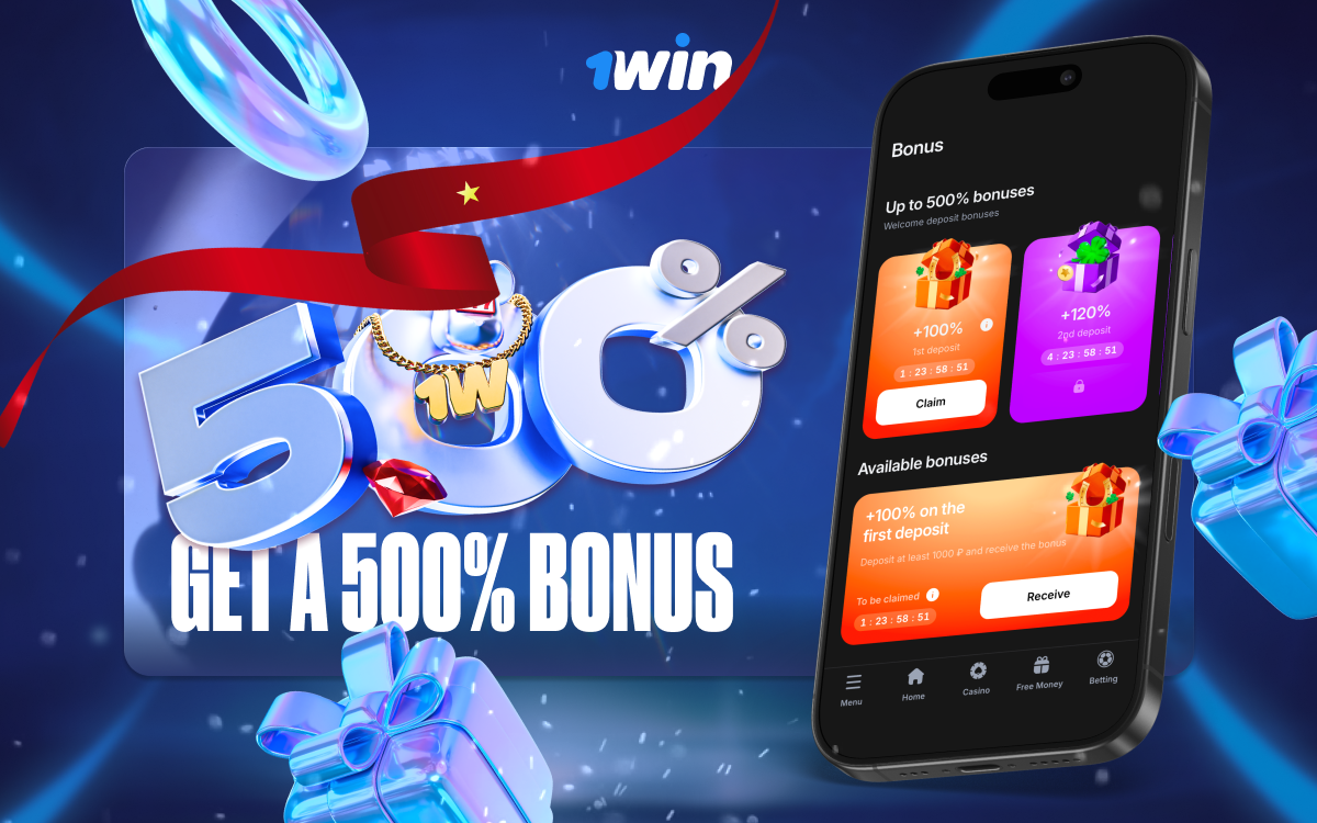 Get a 500% bonus on your first deposit at 1win.
