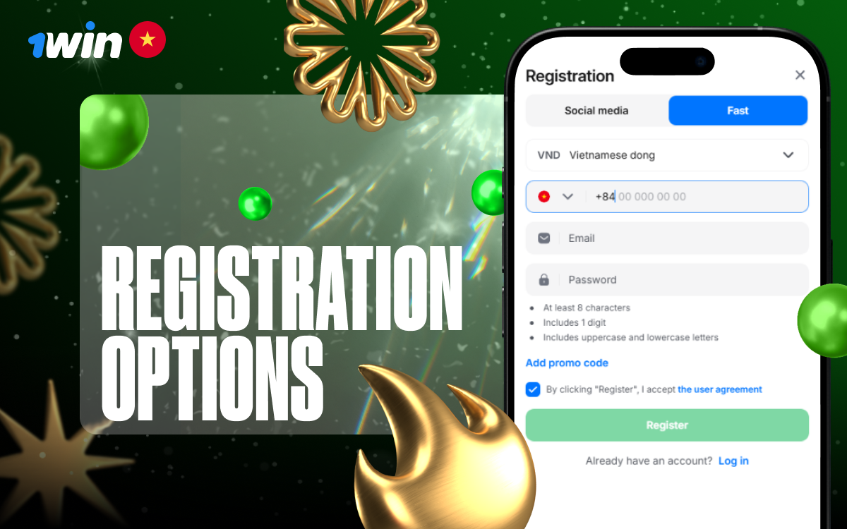Explore all registration options for creating a 1win account.